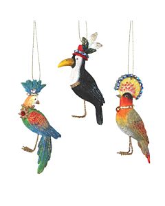 Gisela Graham Resin Parrot/Toucan Decoration (Set of 3)